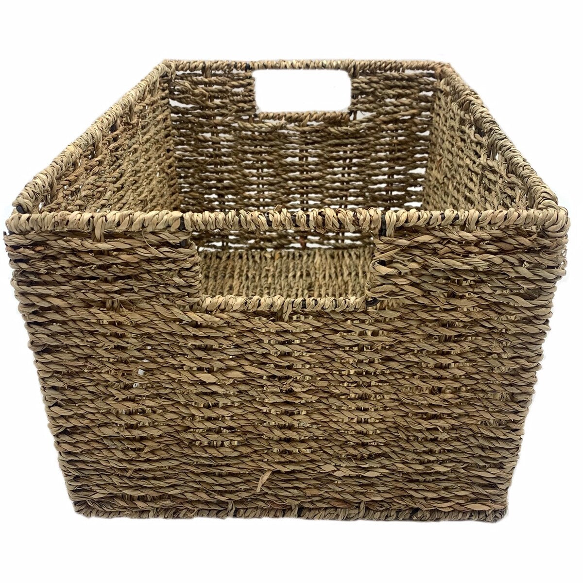 Woven Grass Knock-down Rectangular Storage Baskets (Case of 6)