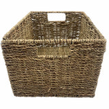 Woven Grass Knock-down Rectangular Storage Baskets (Case of 6)