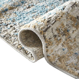 Woven Indoor Dining Accent Modern Home Décor, Ultra Soft Floor Carpets for Bedroom, 7'11"W x 10'L, Distressed Blue Abstract
