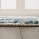Woven Indoor Dining Accent Modern Home Décor, Ultra Soft Floor Carpets for Bedroom, 7'11"W x 10'L, Distressed Blue Abstract