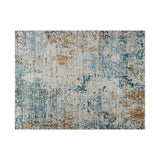 Woven Indoor Dining Accent Modern Home Décor, Ultra Soft Floor Carpets for Bedroom, 7'11"W x 10'L, Distressed Blue Abstract