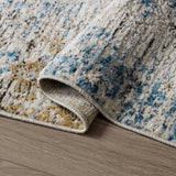 Woven Indoor Dining Accent Modern Home Décor, Ultra Soft Floor Carpets for Bedroom, 7'11"W x 10'L, Distressed Blue Abstract