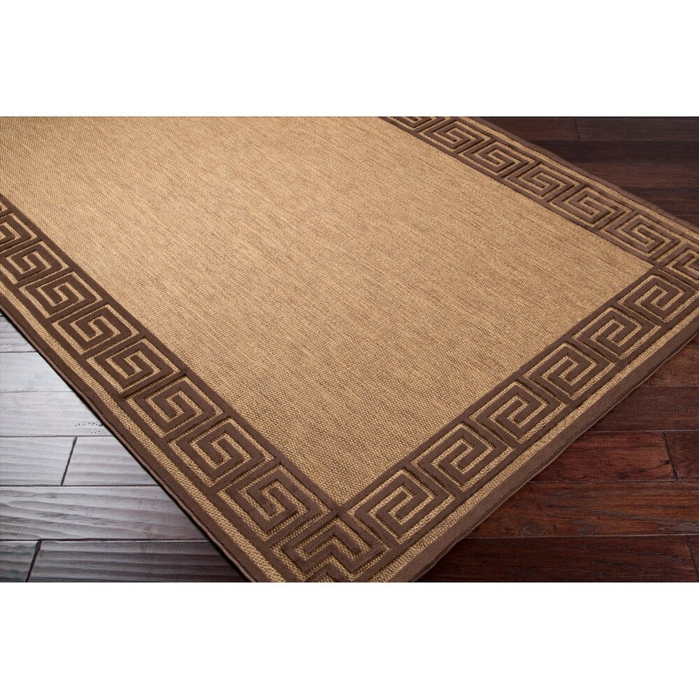 Woven Newbury Indoor/Outdoor Geo Border Area Rug - 5' x 7'6"/Surplus