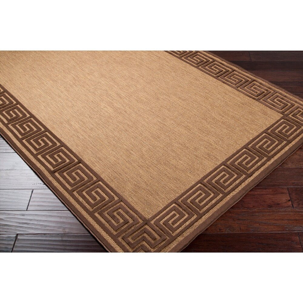 Woven Newbury Indoor/Outdoor Geo Border Area Rug - 5' x 7'6"/Surplus