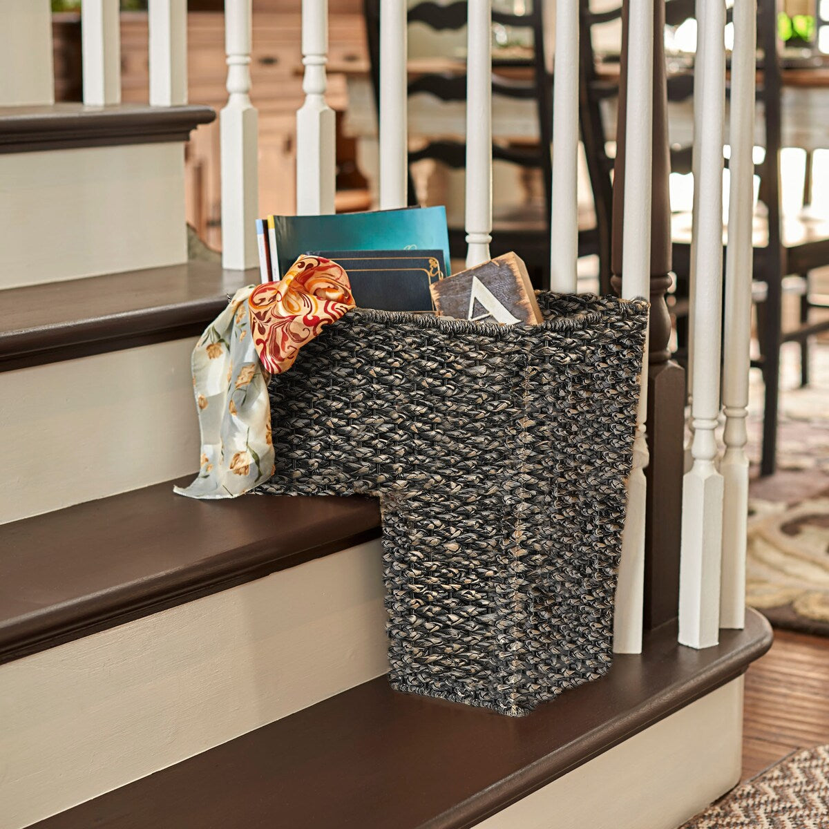 Woven Rattan Stair Basket