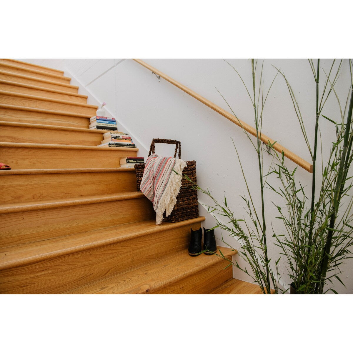 Woven Rattan Stair Basket