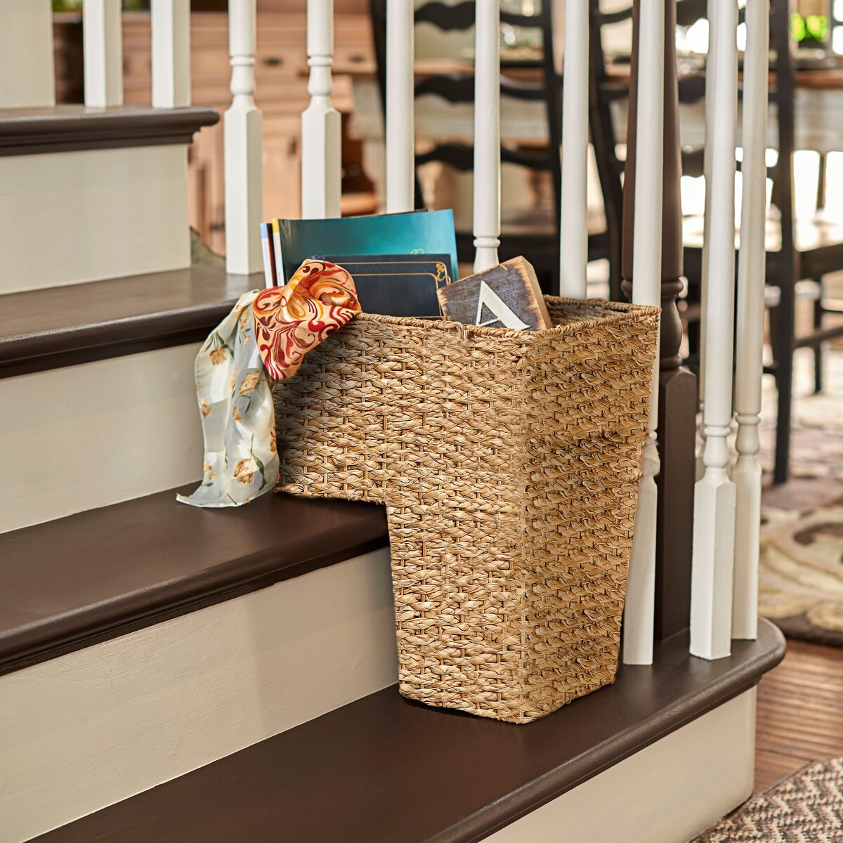 Woven Rattan Stair Basket