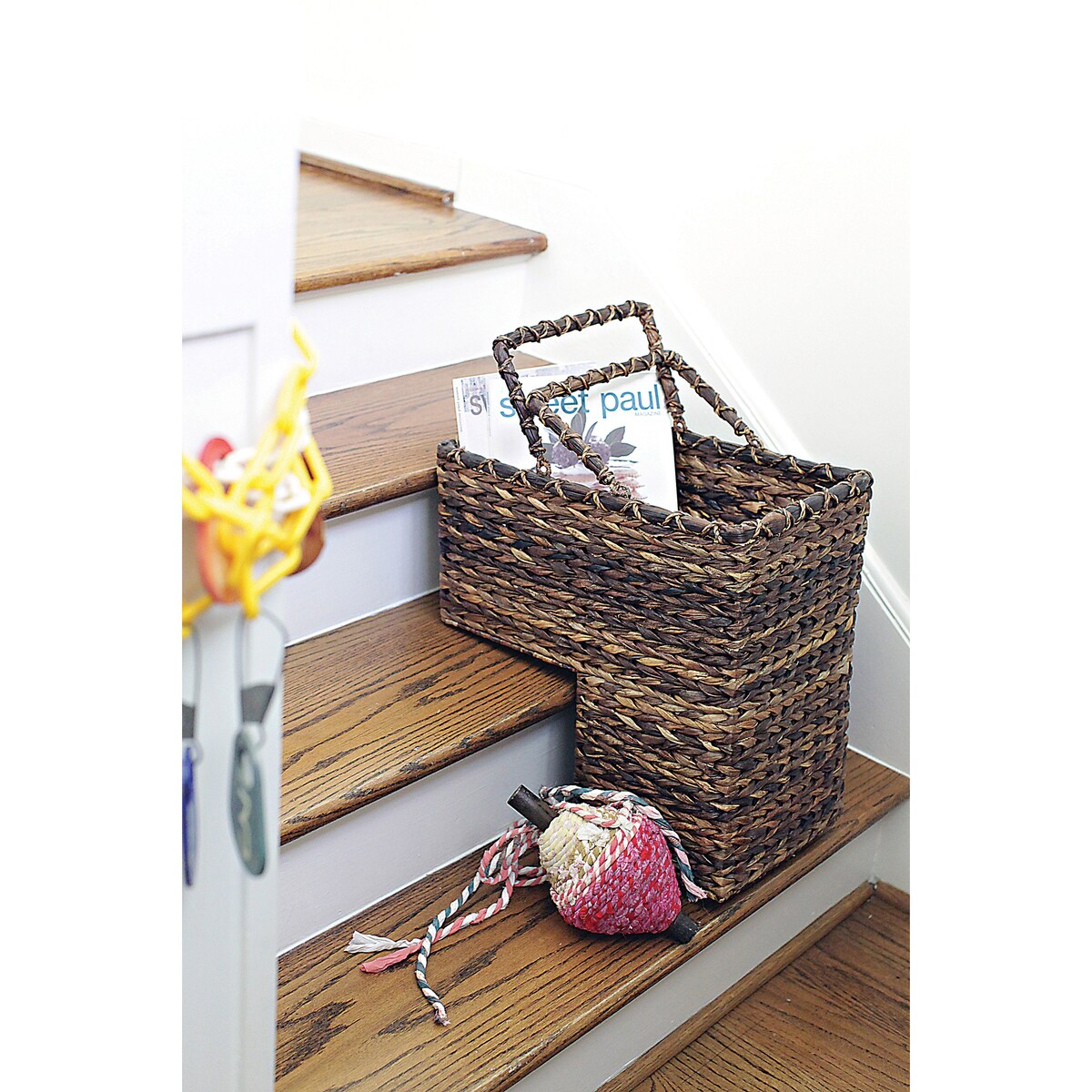 Woven Rattan Stair Basket