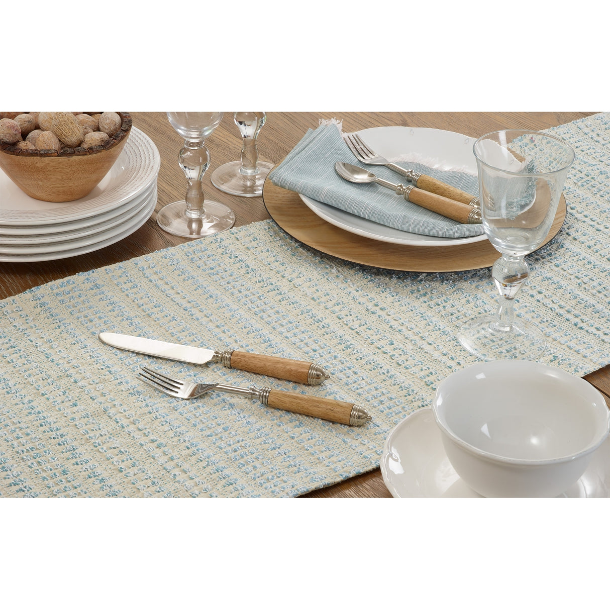 Woven Table Runner With Line Design - 16"x72"