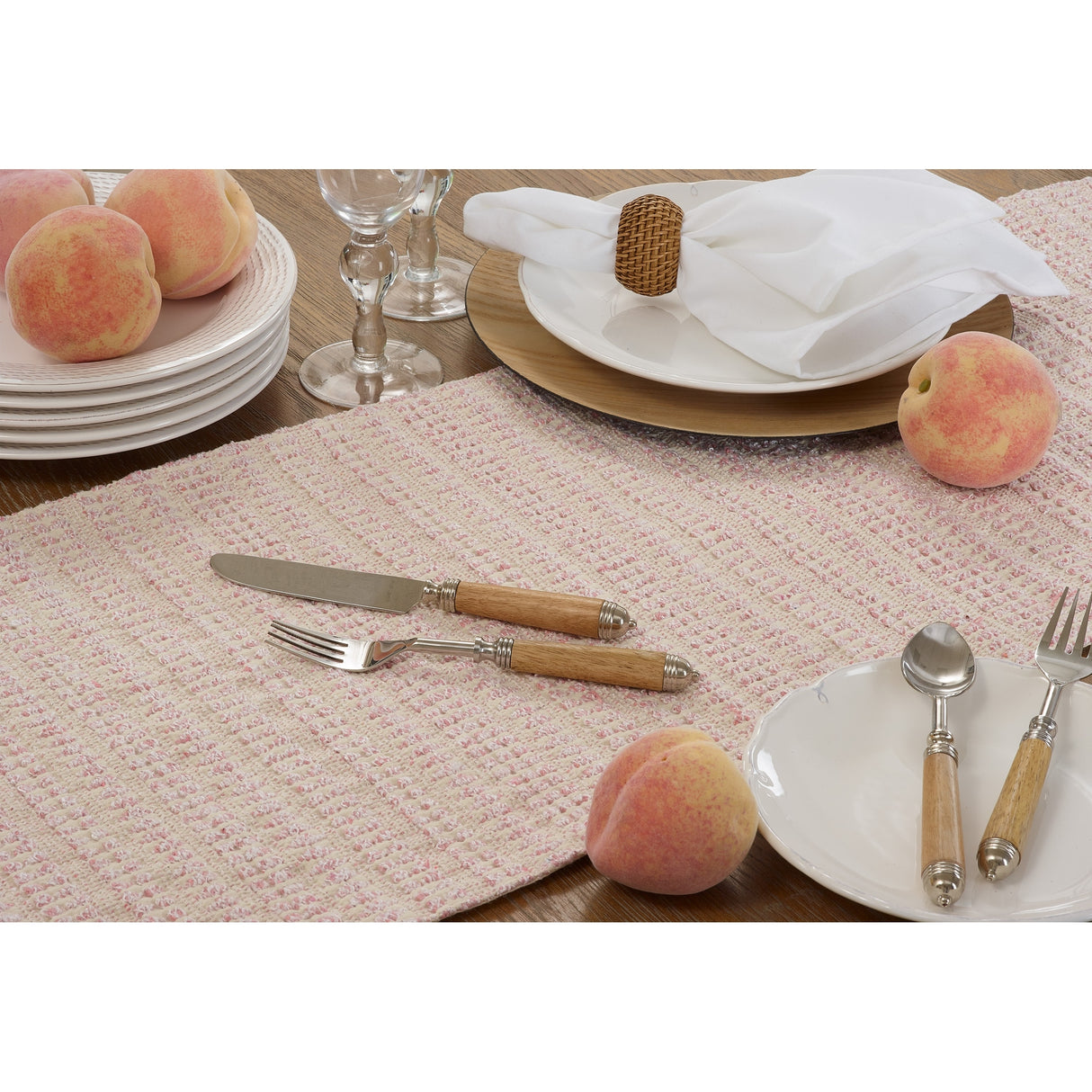 Woven Table Runner With Line Design - 16"x72"