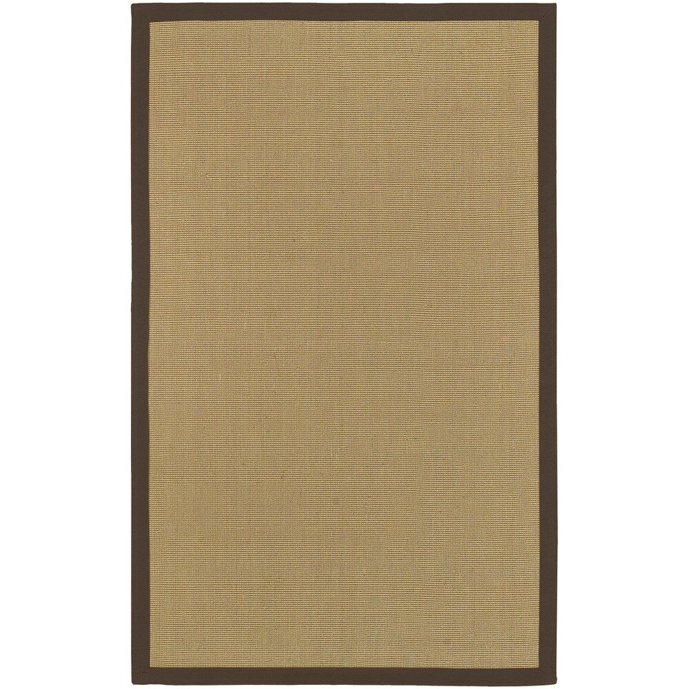 Woven Town Chocolate Sisal with Cotton Border Area Rug
