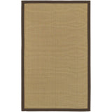 Woven Town Chocolate Sisal with Cotton Border Area Rug