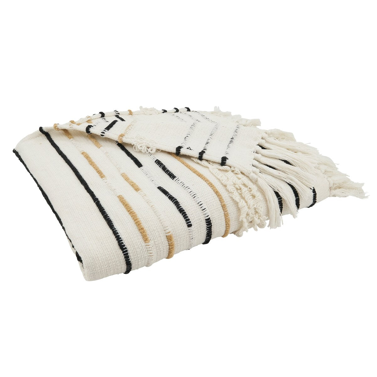 Woven Warmth Corded Fringe Throw Blanket