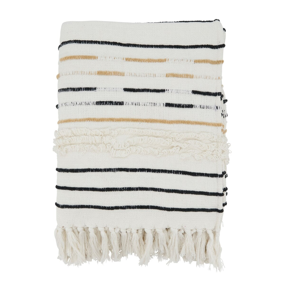 Woven Warmth Corded Fringe Throw Blanket