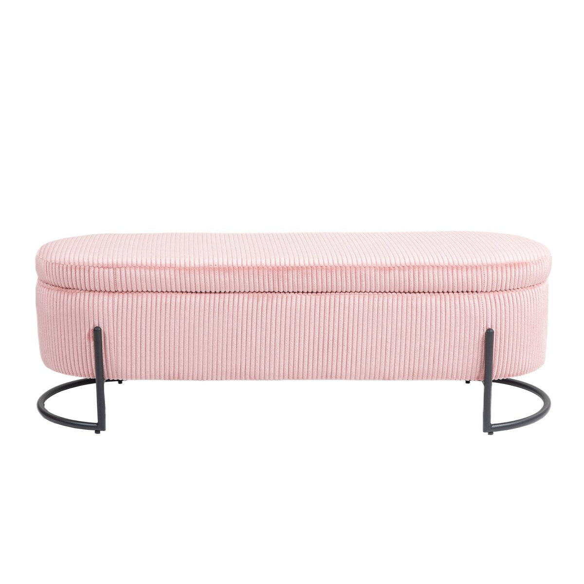 Woven storage Bench with safety hinges, End Bench for Living Room & Bedroom