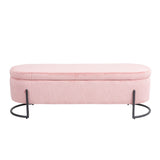 Woven storage Bench with safety hinges, End Bench for Living Room & Bedroom