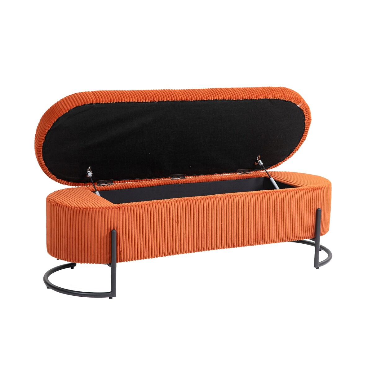 Woven storage Bench with safety hinges, End Bench for Living Room & Bedroom