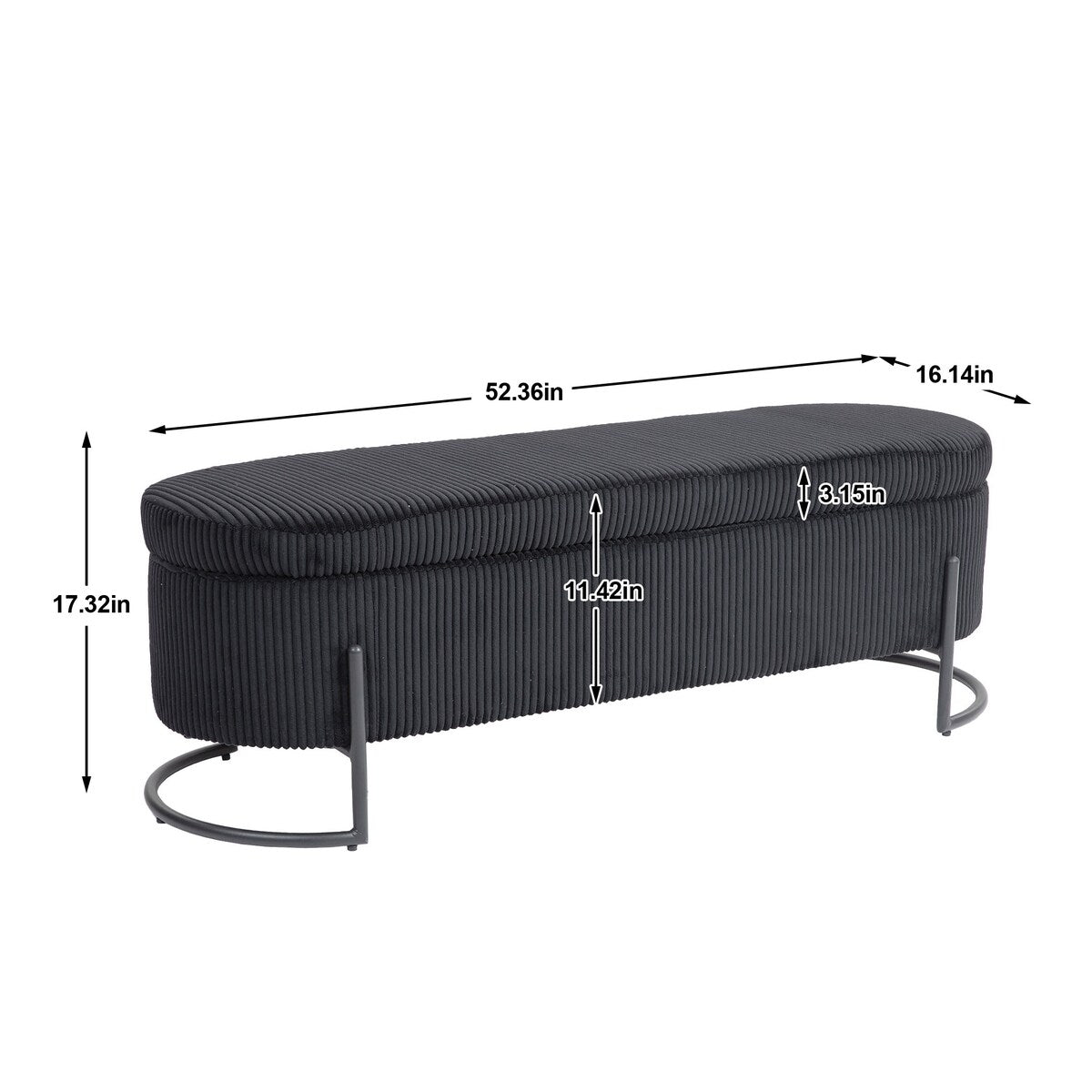 Woven storage Bench with safety hinges, End Bench for Living Room & Bedroom