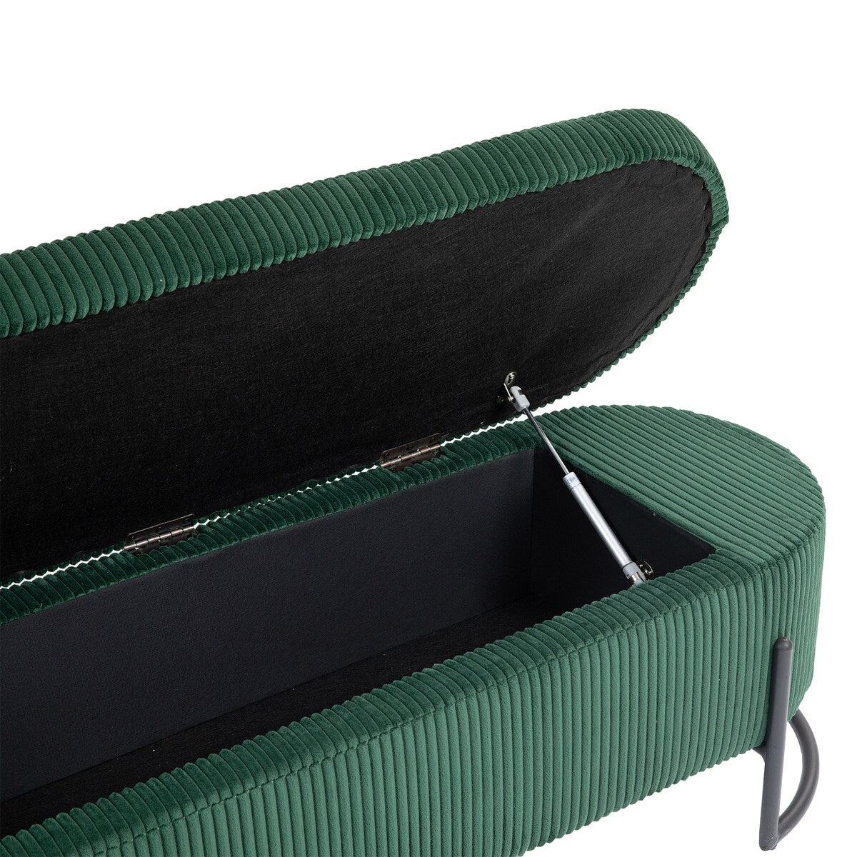 Woven storage Bench with safety hinges, End Bench for Living Room & Bedroom