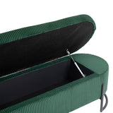 Woven storage Bench with safety hinges, End Bench for Living Room & Bedroom