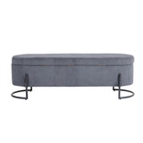 Woven storage Bench with safety hinges, End Bench for Living Room & Bedroom
