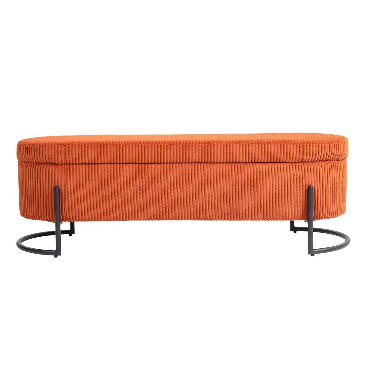 Woven storage Bench with safety hinges, End Bench for Living Room & Bedroom