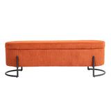 Woven storage Bench with safety hinges, End Bench for Living Room & Bedroom
