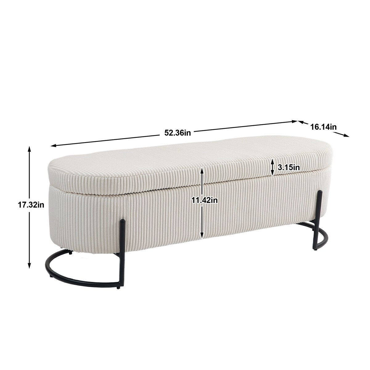 Woven storage Bench with safety hinges, End Bench for Living Room & Bedroom