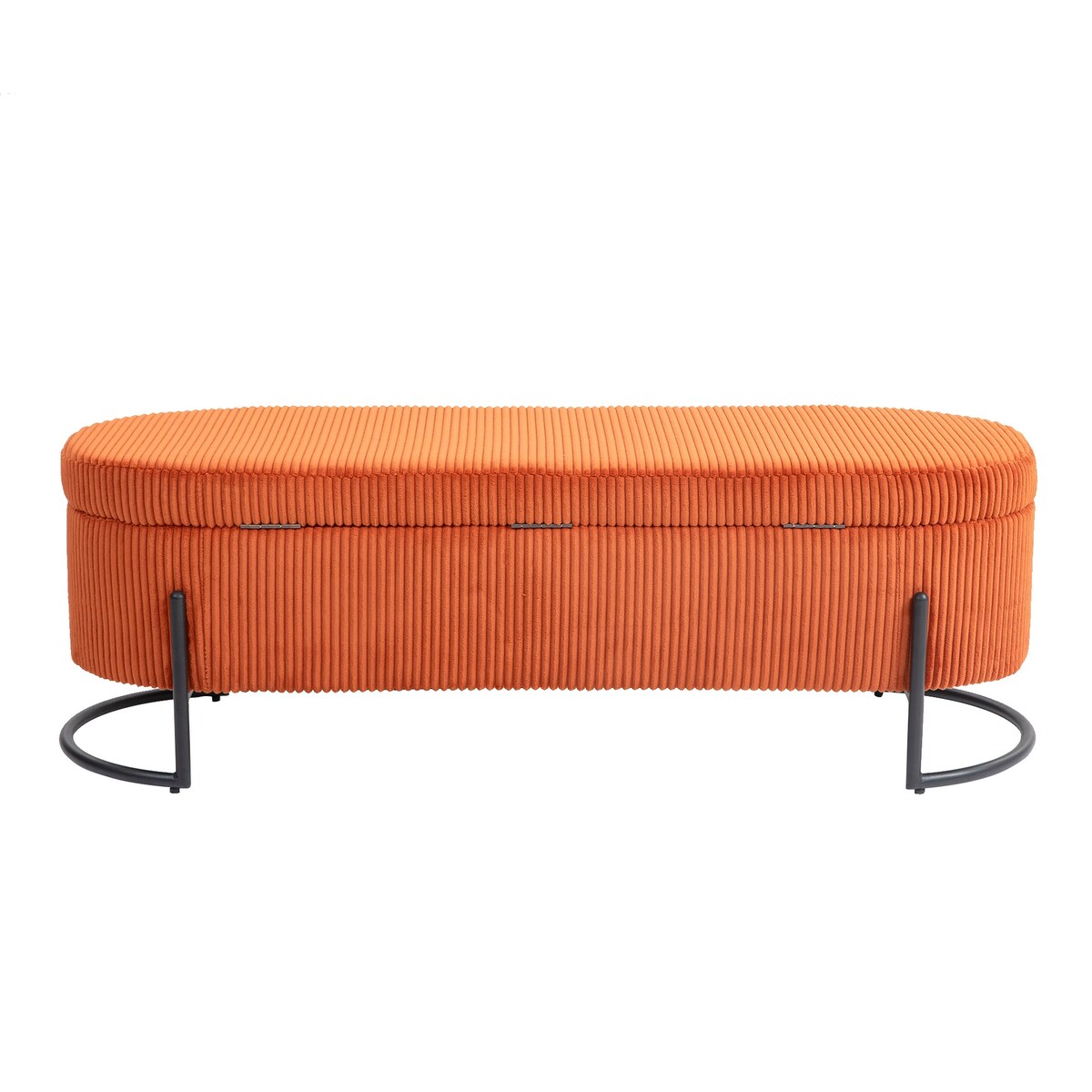 Woven storage Bench with safety hinges, End Bench for Living Room & Bedroom