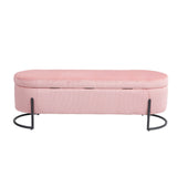 Woven storage Bench with safety hinges, End Bench for Living Room & Bedroom
