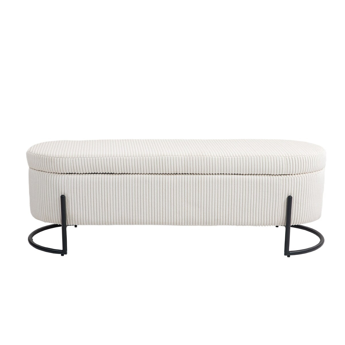 Woven storage Bench with safety hinges, End Bench for Living Room & Bedroom
