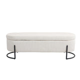 Woven storage Bench with safety hinges, End Bench for Living Room & Bedroom