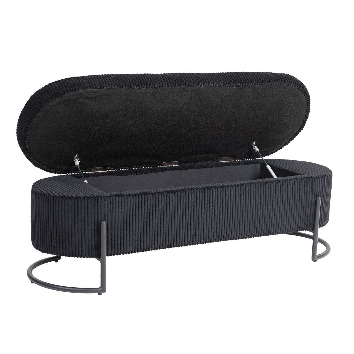 Woven storage Bench with safety hinges, End Bench for Living Room & Bedroom
