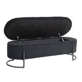 Woven storage Bench with safety hinges, End Bench for Living Room & Bedroom