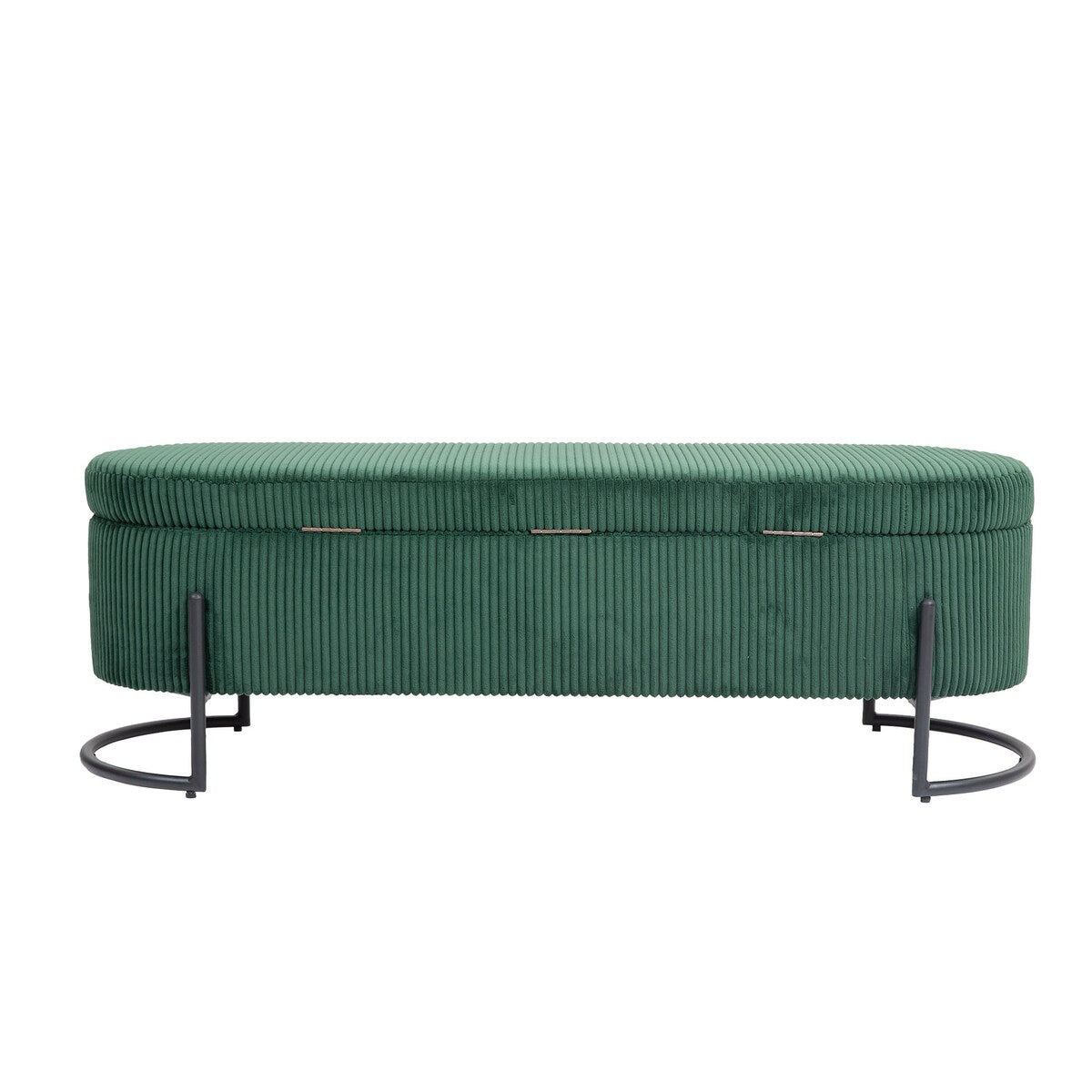 Woven storage Bench with safety hinges, End Bench for Living Room & Bedroom