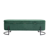 Woven storage Bench with safety hinges, End Bench for Living Room & Bedroom