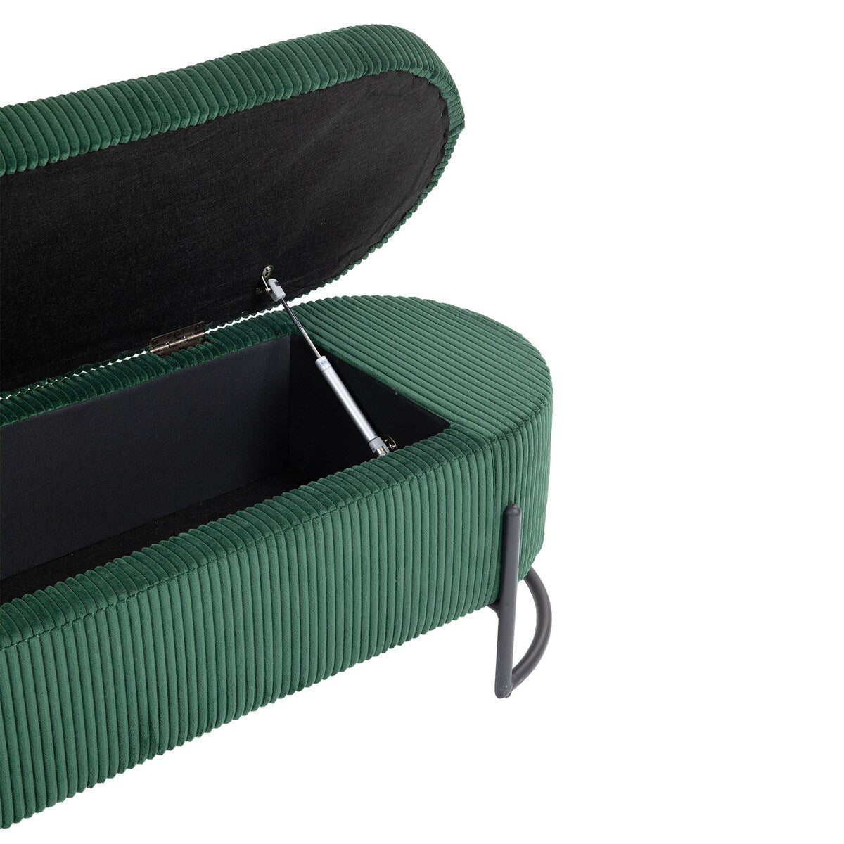 Woven storage Bench with safety hinges, End Bench for Living Room & Bedroom