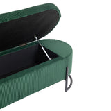 Woven storage Bench with safety hinges, End Bench for Living Room & Bedroom