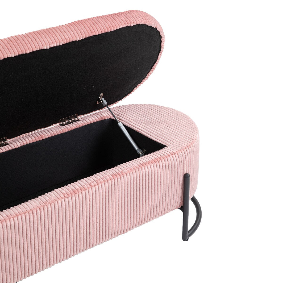 Woven storage Bench with safety hinges, End Bench for Living Room & Bedroom