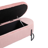 Woven storage Bench with safety hinges, End Bench for Living Room & Bedroom