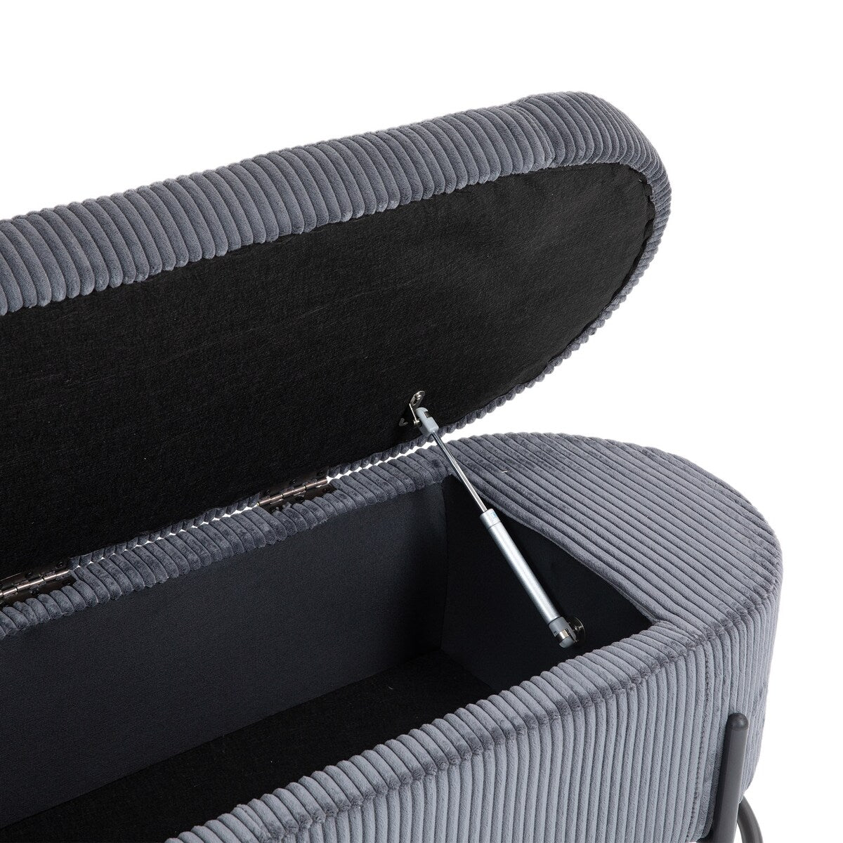 Woven storage Bench with safety hinges, End Bench for Living Room & Bedroom