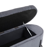 Woven storage Bench with safety hinges, End Bench for Living Room & Bedroom