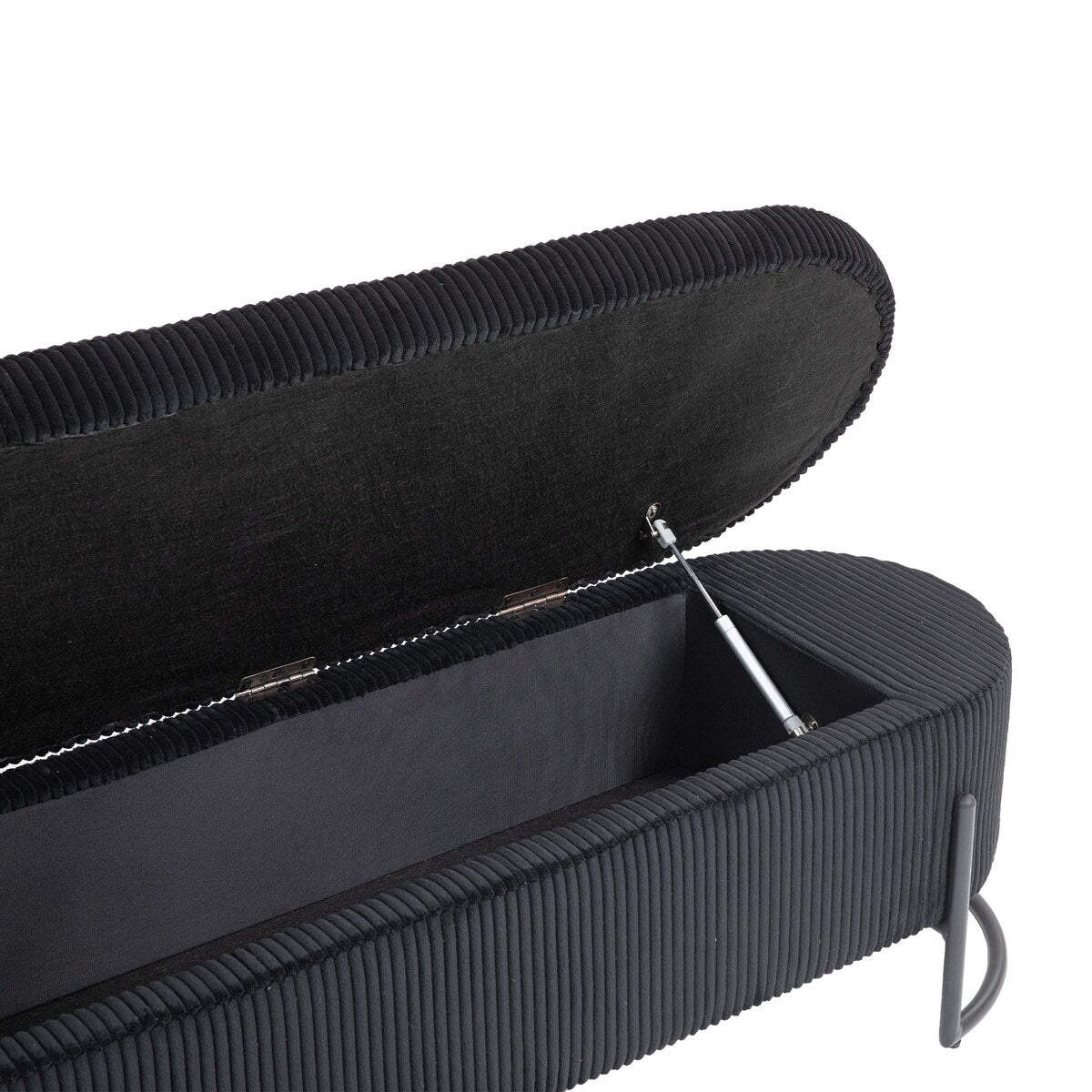 Woven storage Bench with safety hinges, End Bench for Living Room & Bedroom