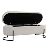 Woven storage Bench with safety hinges, End Bench for Living Room & Bedroom