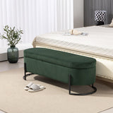 Woven storage Bench with safety hinges, End Bench for Living Room & Bedroom