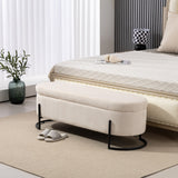 Woven storage Bench with safety hinges, End Bench for Living Room & Bedroom