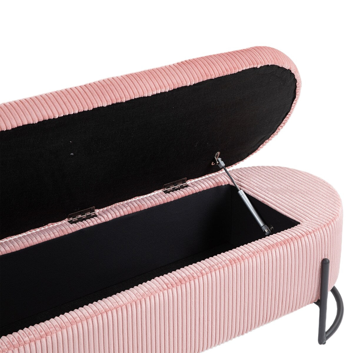 Woven storage Bench with safety hinges, End Bench for Living Room & Bedroom