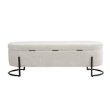 Woven storage Bench with safety hinges, End Bench for Living Room & Bedroom