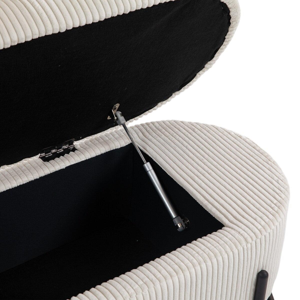 Woven storage Bench with safety hinges, End Bench for Living Room & Bedroom