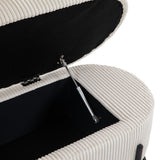Woven storage Bench with safety hinges, End Bench for Living Room & Bedroom